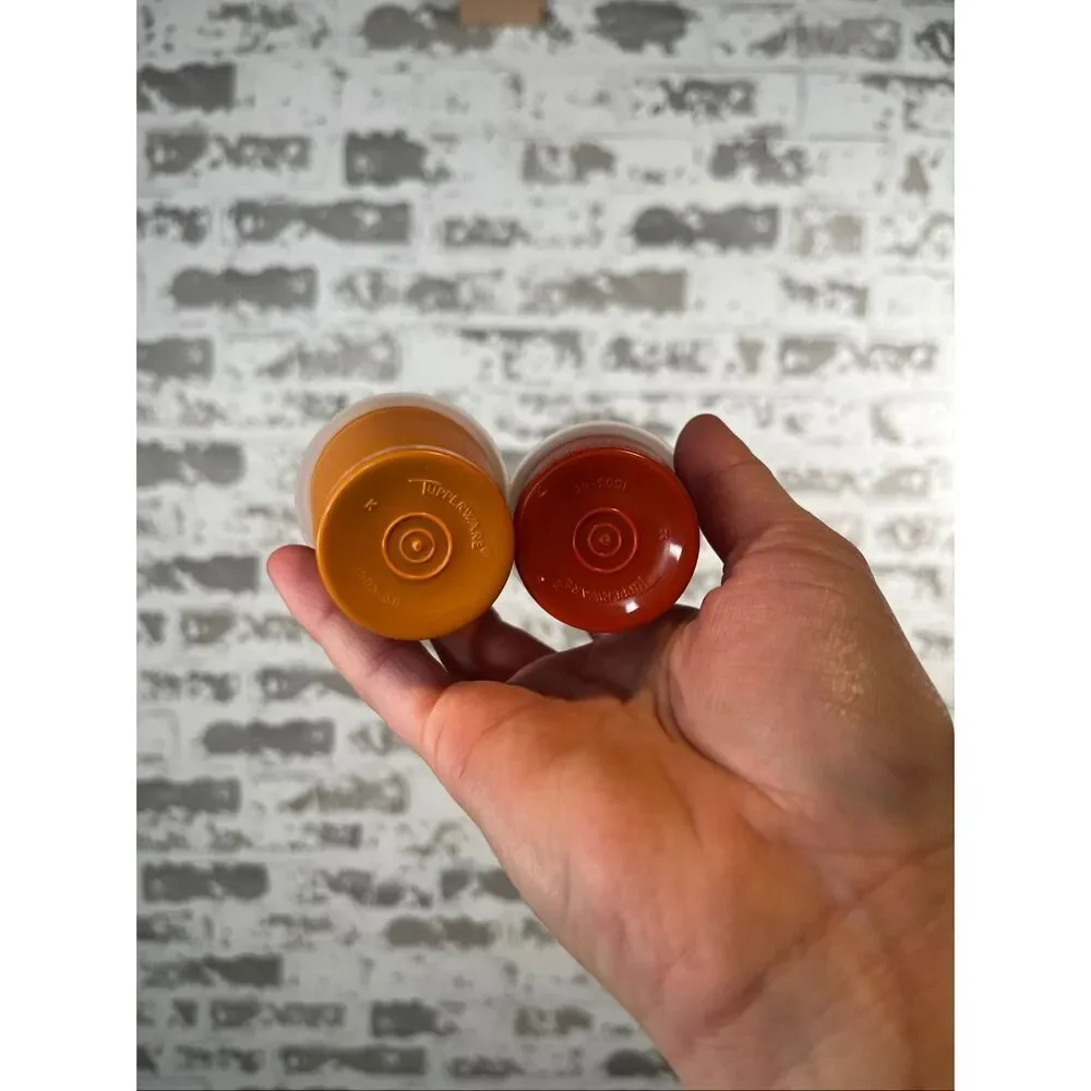 Tupperware | vintage spice salt and pepper shakers orange and red